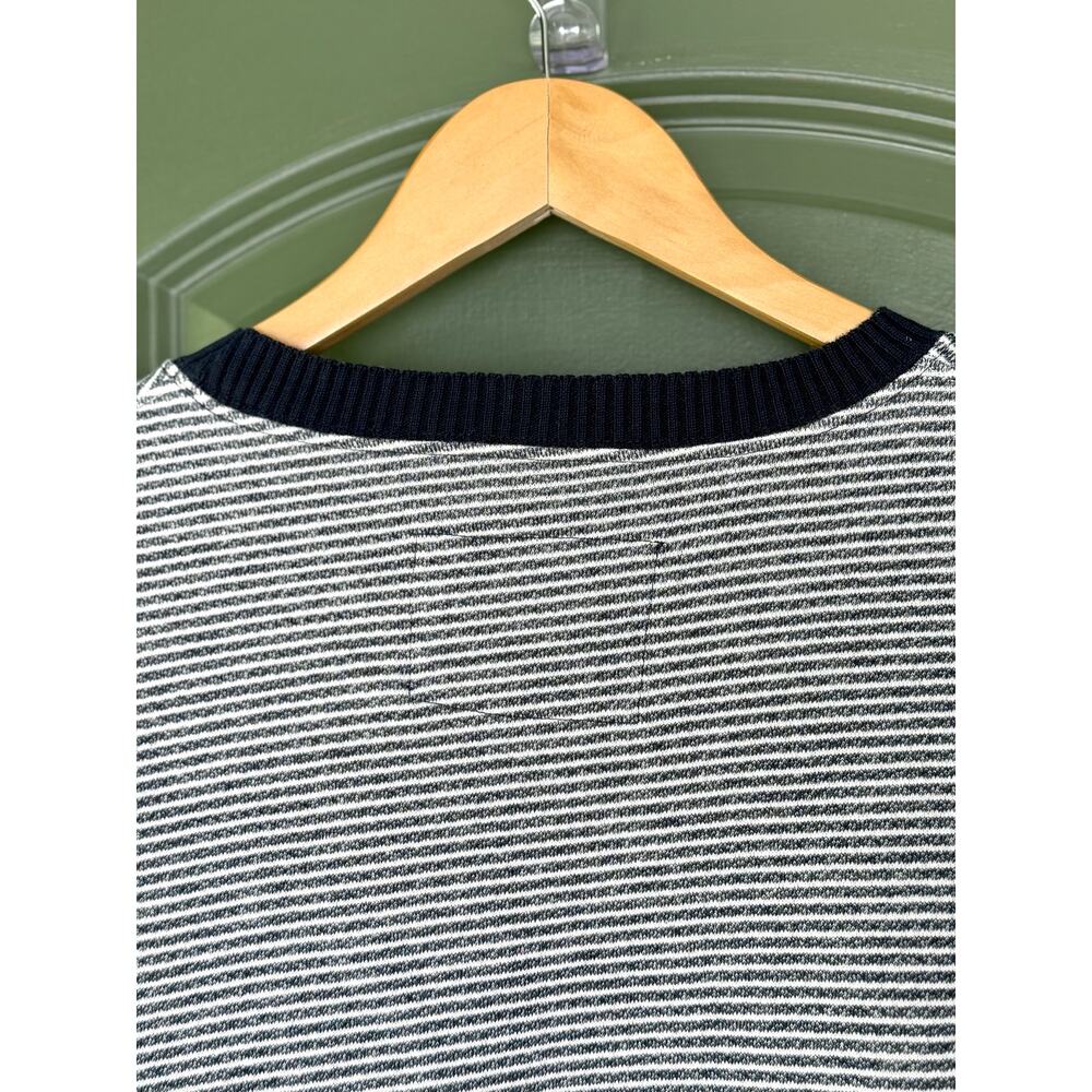NWOT Frank & Eileen Ribbed Knit Triple Fleece Pullover Sweatshirt Navy Stripe XS - Picture 5 of 8